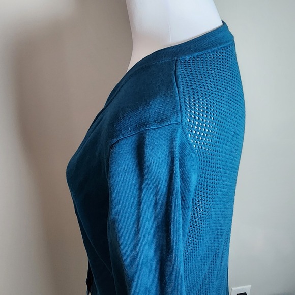 CAbi Ever Cardigan Sweater Womens Medium # 3368 Snap Front‎ Casual Teal Luxury - Picture 6 of 16